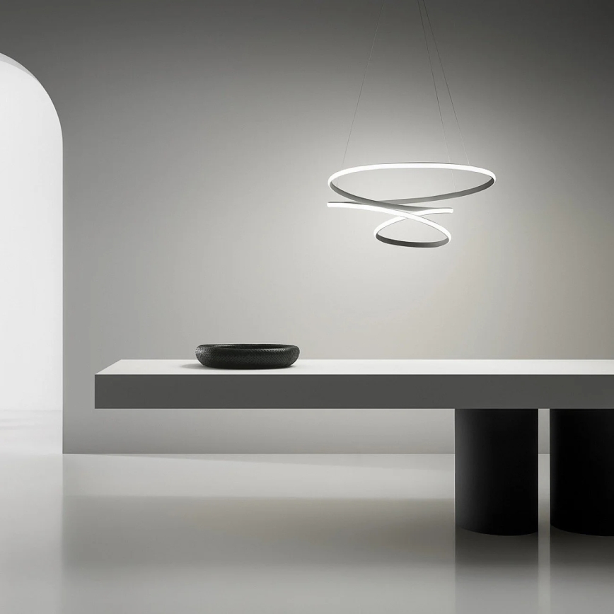 Gea Luce DIVA S/S TITANIO -  Himmennettävä LED-kattokruunu johdossa DIVA LED/80W/230V harmaa