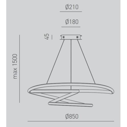 Gea Luce DIVA S/S TITANIO -  Himmennettävä LED-kattokruunu johdossa DIVA LED/80W/230V harmaa