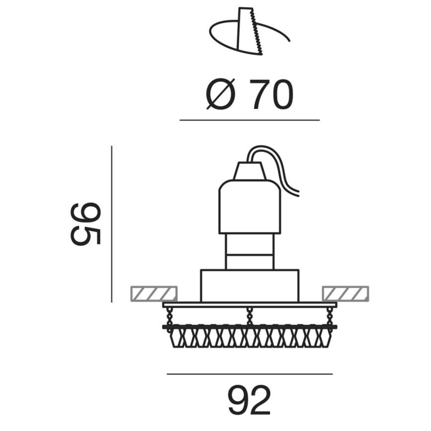Gea Luce GFA100 - Upotettu valo 1xGU10/6,5W/230V kulta