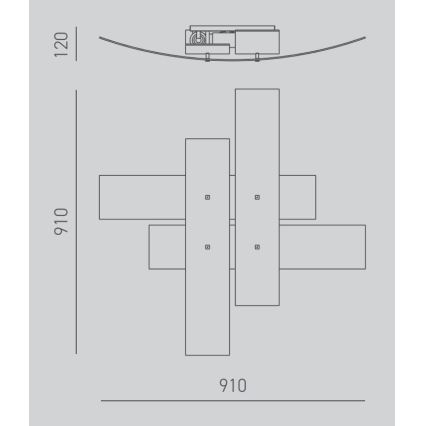 Gea Luce LARA P G arg - Kattovalo LARA 4xE27/52W/230V 91 cm hopea