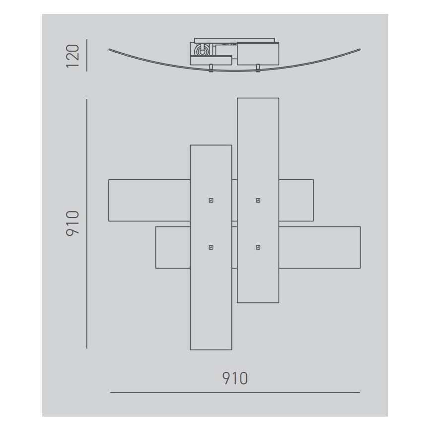 Gea Luce LARA P G arg - Kattovalo LARA 4xE27/52W/230V 91 cm hopea