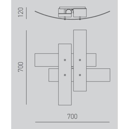 Gea Luce LARA P M arg - Kattovalo LARA 2xE27/70W/230V 70 cm hopea