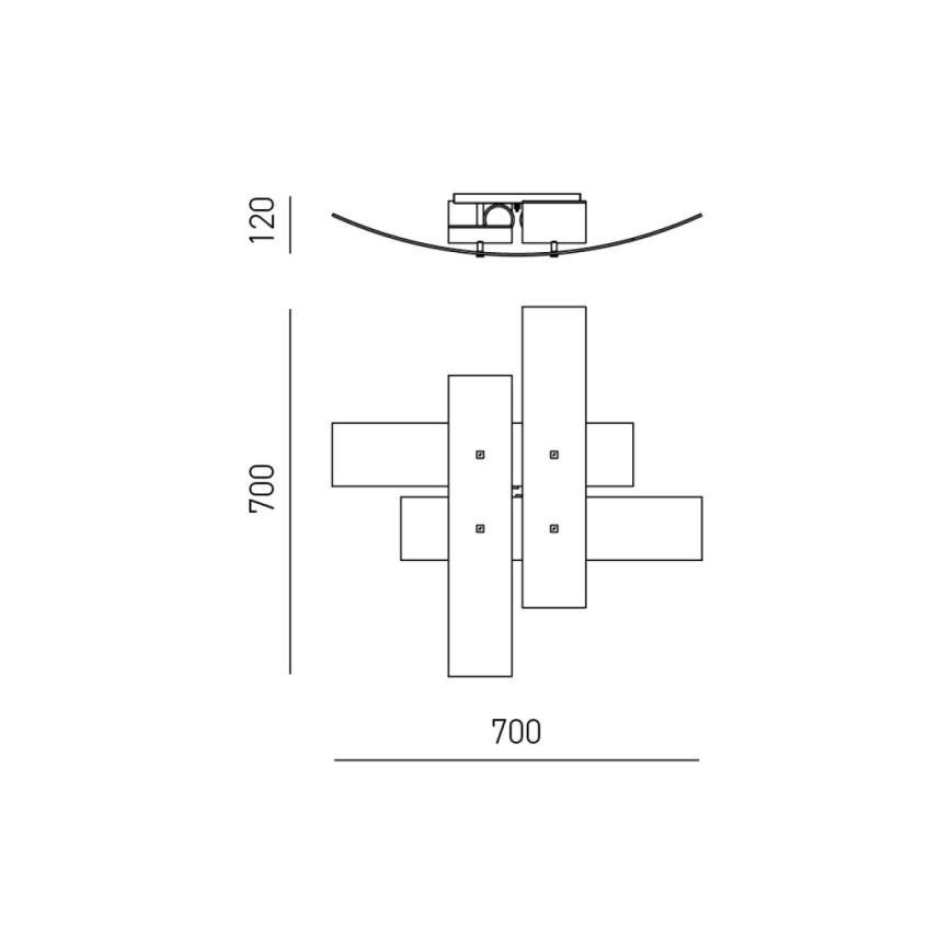 Gea Luce LARA P M arg - Kattovalo LARA 2xE27/70W/230V 70 cm hopea