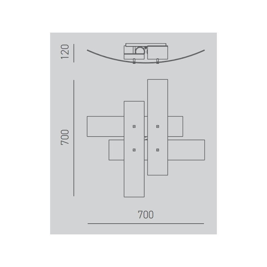 Gea Luce LARA P M oro - Kattovalo LARA 2xE27/70W/230V 70 cm kulta