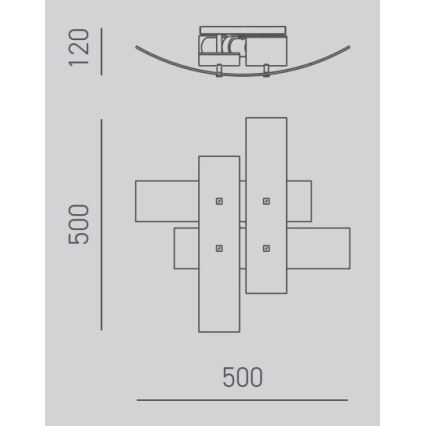 Gea Luce LARA P P arg - Kattovalo LARA 2xE27/52W/230V 50 cm hopea
