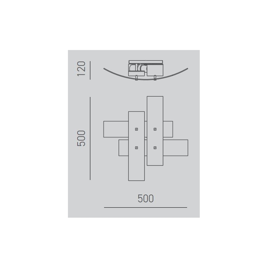 Gea Luce LARA P P arg - Kattovalo LARA 2xE27/52W/230V 50 cm hopea