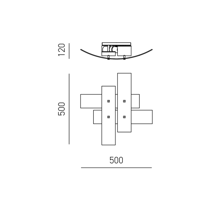 Gea Luce LARA P P arg - Kattovalo LARA 2xE27/52W/230V 50 cm hopea