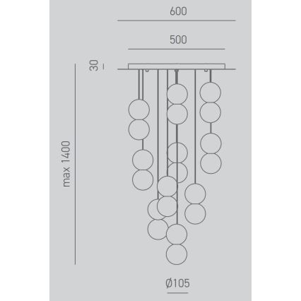 Gea Luce SFERA S10 G - Kattokruunu johdossa SFERA 10xG9/28W/230V
