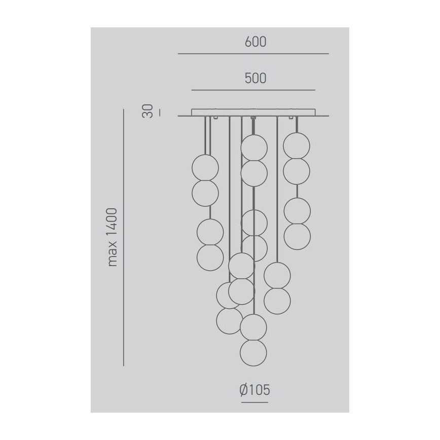 Gea Luce SFERA S10 G - Kattokruunu johdossa SFERA 10xG9/28W/230V