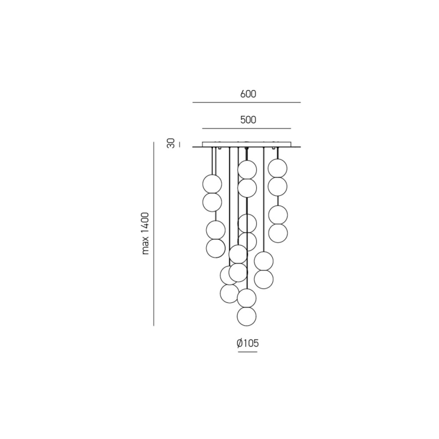 Gea Luce SFERA S10 G - Kattokruunu johdossa SFERA 10xG9/28W/230V