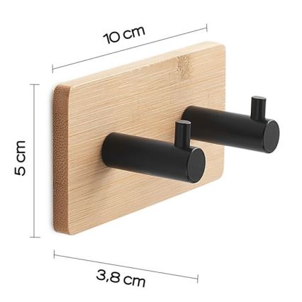 Gedy - Itseliimautuva seinäpyyhkeen ripustin HIMALAYA musta/bambu