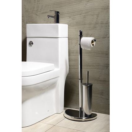 Gedy - WC-paperi ja wc-harjan pidike HIBISCUS kiiltävä kromi