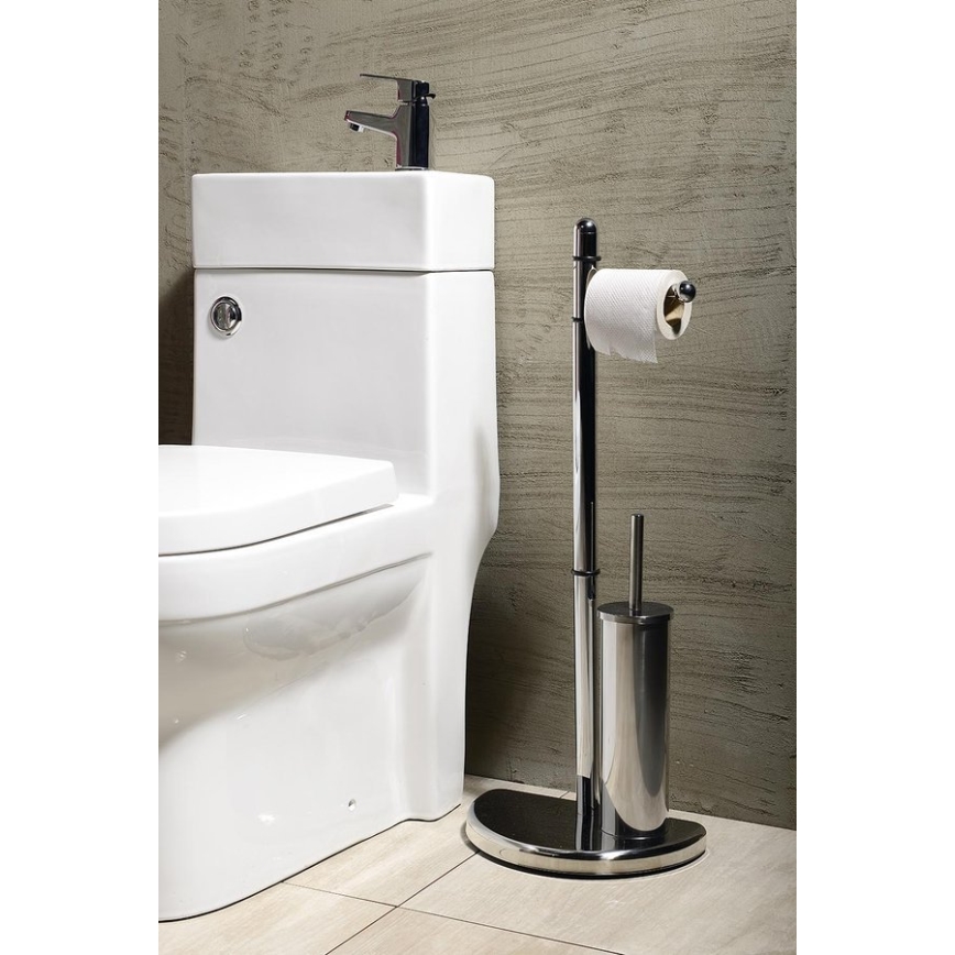 Gedy - WC-paperi ja wc-harjan pidike HIBISCUS kiiltävä kromi