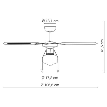 Globo - Kattotuuletin 1xE27/60W/230V