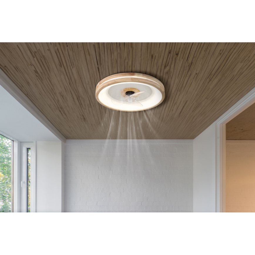 Globo - LED Himmennettävä kattovalaisin tuulettimella LED/30W/230V 2700-6500K ruskea + kauko-ohjaus