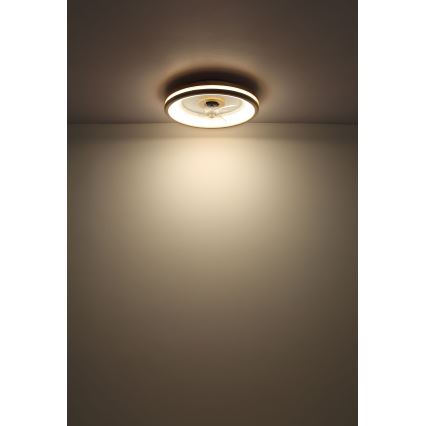 Globo - LED Himmennettävä kattovalaisin tuulettimella LED/30W/230V 2700-6500K ruskea + kauko-ohjaus