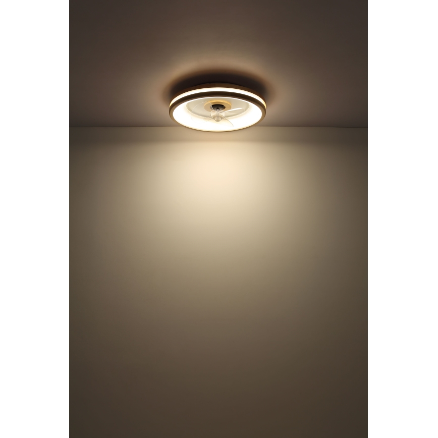 Globo - LED Himmennettävä kattovalaisin tuulettimella LED/30W/230V 2700-6500K ruskea + kauko-ohjaus