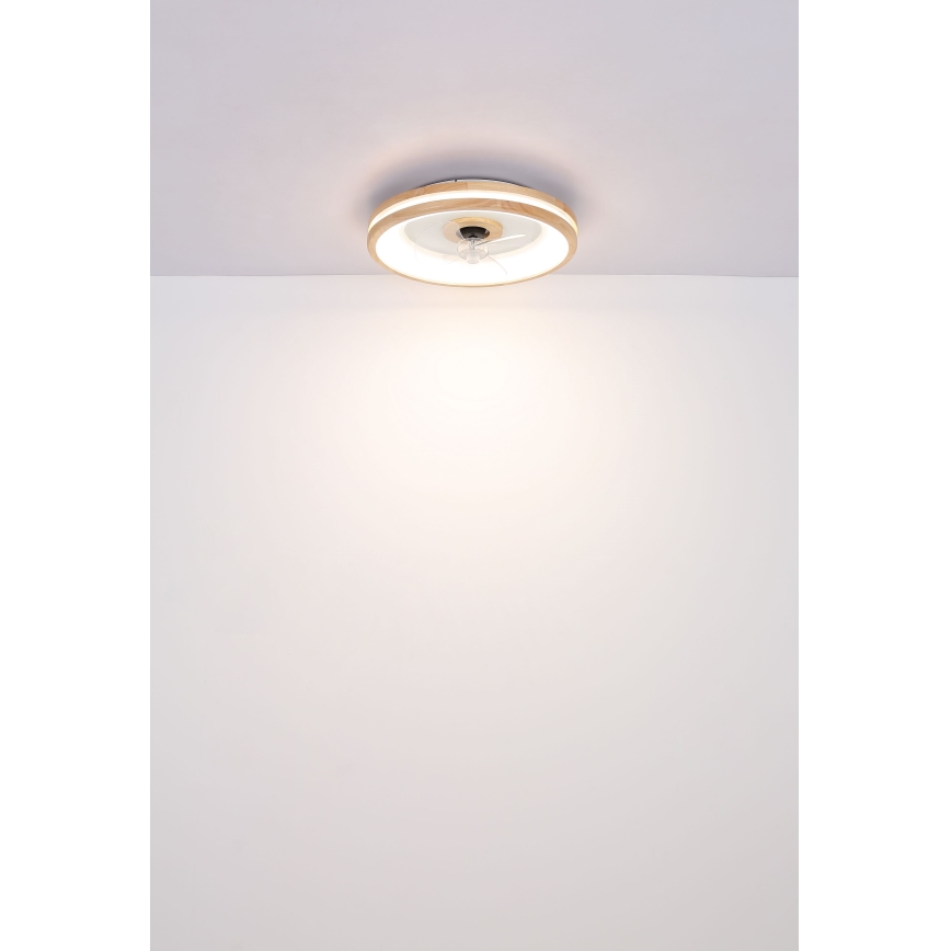 Globo - LED Himmennettävä kattovalaisin tuulettimella LED/30W/230V 2700-6500K ruskea + kauko-ohjaus