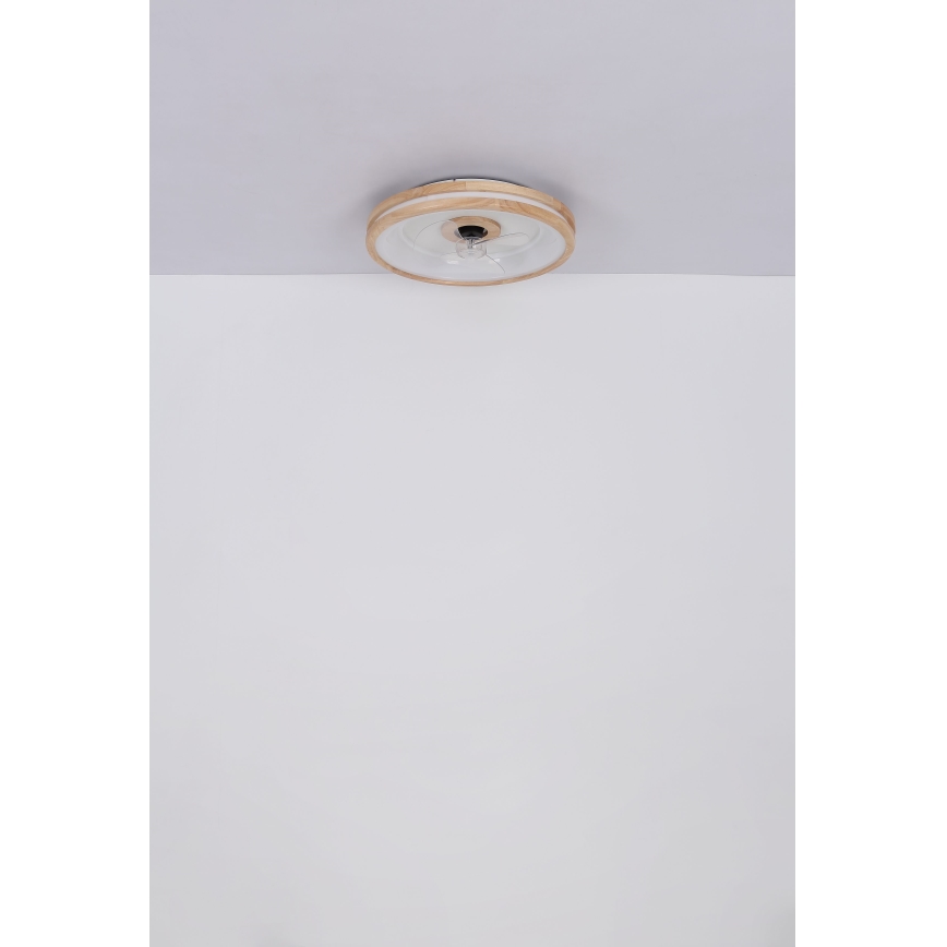 Globo - LED Himmennettävä kattovalaisin tuulettimella LED/30W/230V 2700-6500K ruskea + kauko-ohjaus