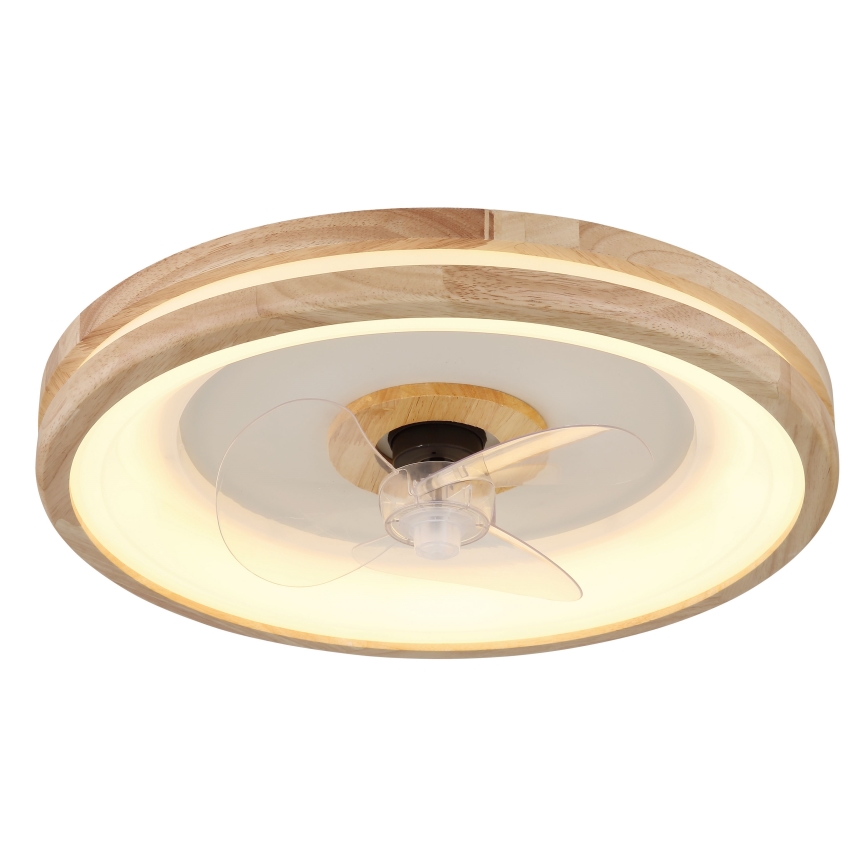Globo - LED Himmennettävä kattovalaisin tuulettimella LED/30W/230V 2700-6500K ruskea + kauko-ohjaus