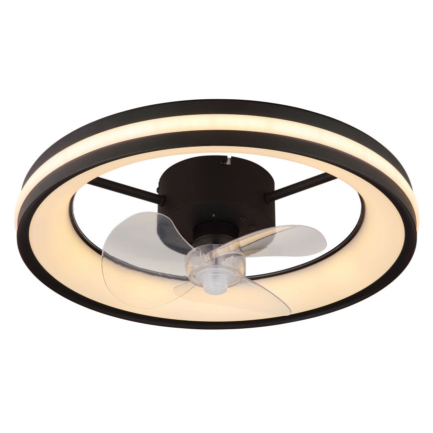 Globo - LED himmennettävä kattovalaisin tuulettimella LED/30W/230V 2700-6500K musta + kaukosäädin