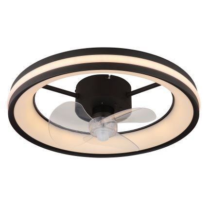 Globo - LED Himmennettävä kattovalaisin tuulettimella LED/30W/230V 2700-6500K musta + kauko-ohjaus