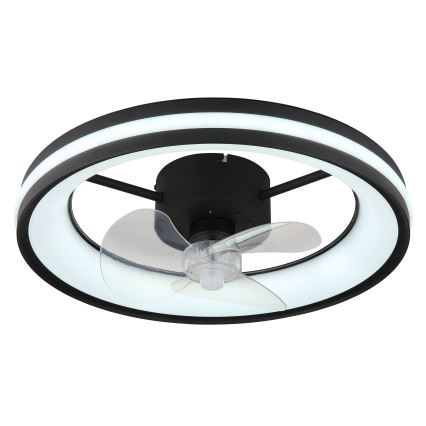 Globo - LED Himmennettävä kattovalaisin tuulettimella LED/30W/230V 2700-6500K musta + kauko-ohjaus