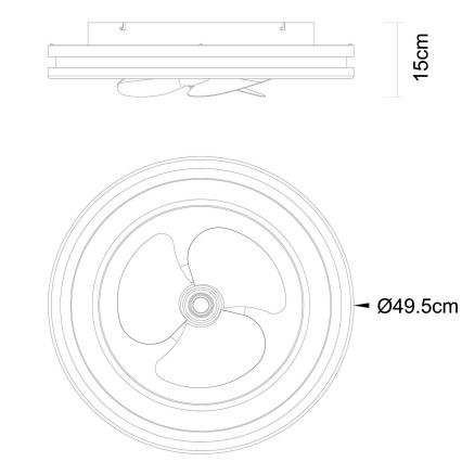 Globo - LED Himmennettävä kattovalaisin tuulettimella LED/30W/230V 2700-6500K musta + kauko-ohjaus