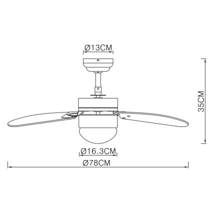 Globo - Kattotuuletin 1xE14/60W/230V