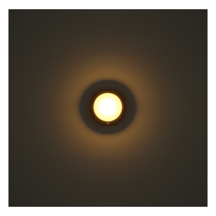Globo - LED ladattava kosketusseinävalaisin LED/1,2W/3,7V halkaisija 15 cm 1800 mAh musta