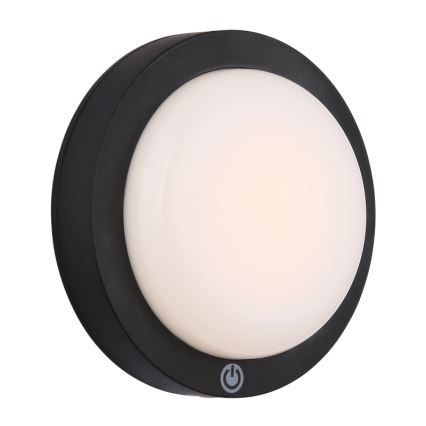 Globo - LED ladattava kosketusseinävalaisin LED/1,2W/3,7V halkaisija 15 cm 1800 mAh musta