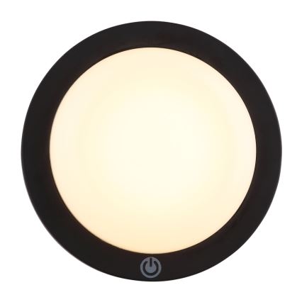 Globo - LED ladattava kosketusseinävalaisin LED/1,2W/3,7V halkaisija 15 cm 1800 mAh musta