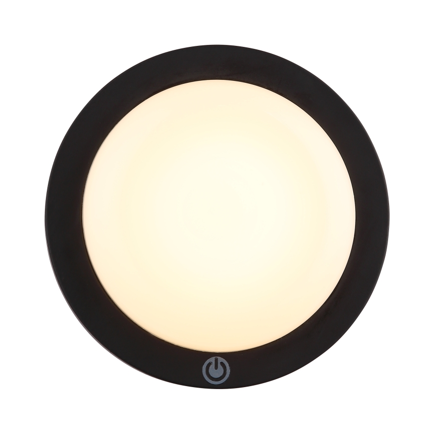 Globo - LED ladattava kosketusseinävalaisin LED/1,2W/3,7V halkaisija 15 cm 1800 mAh musta