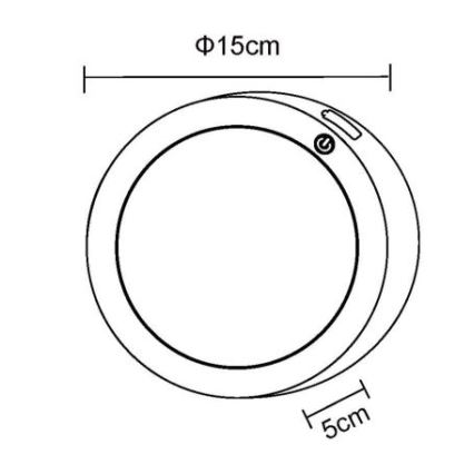 Globo - LED ladattava kosketusseinävalaisin LED/1,2W/3,7V halkaisija 15 cm 1800 mAh musta