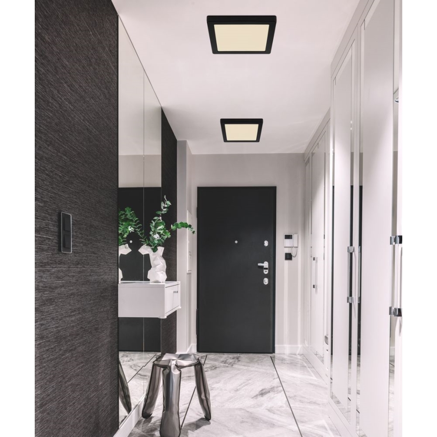 Globo - LED Kattovalo LED/18W/230V 3000/4000/6500K musta