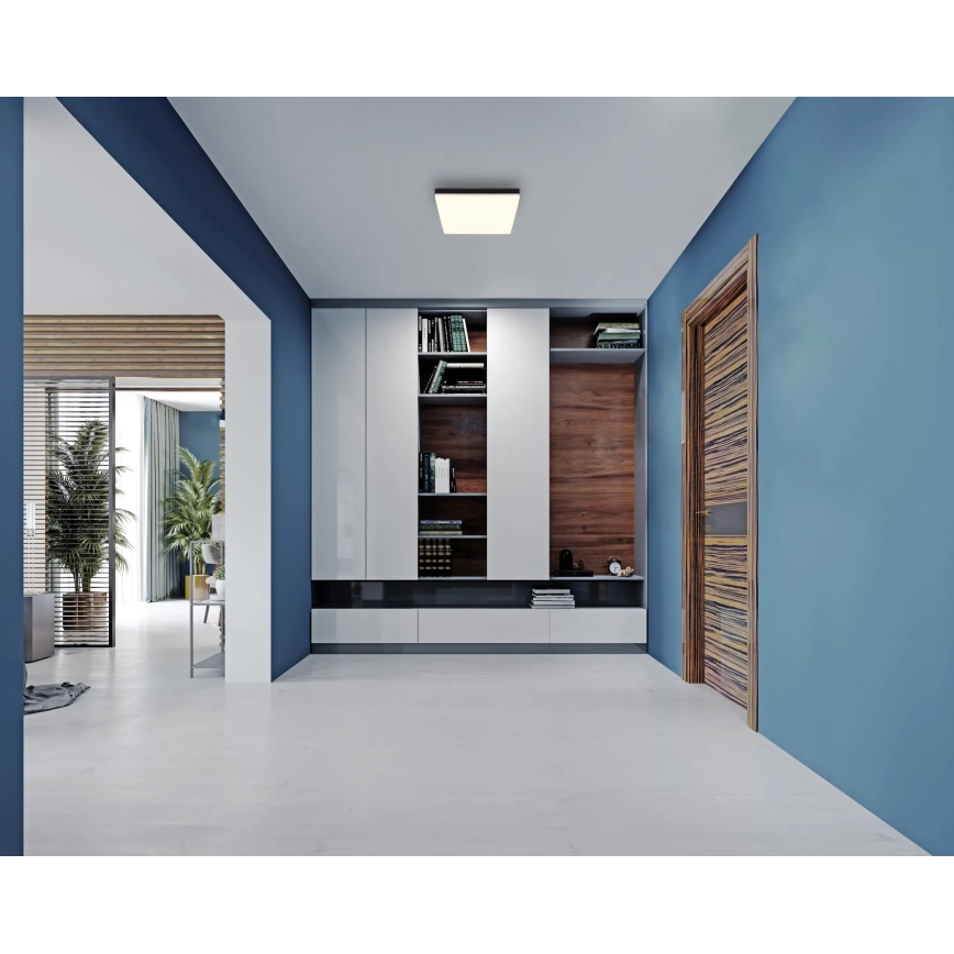 Globo - LED-kattovalaisin LED/18W/230V 4000K 30x30 cm musta