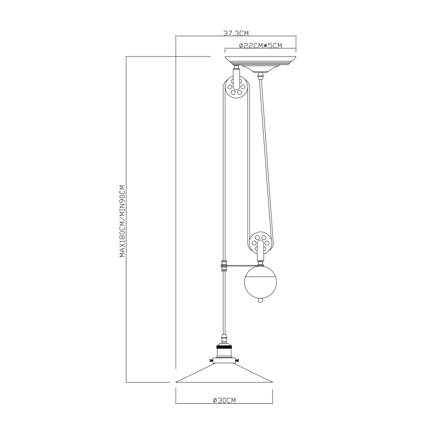 Globo - Kattokruunu johdossa 1xE27/60W/230V