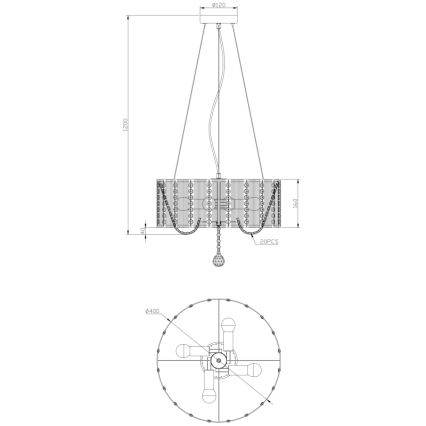 Globo - Kristallikruunu narussa 4xE14/40W/230V