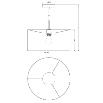 Globo - Kattokruunu 1xE27/60W/230V