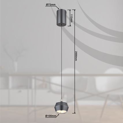 Globo - LED-kattokruunu johdossa LED/6W/230V