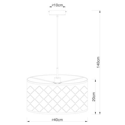 Globo - Kattokruunu narulla 1xE27/60W/230V