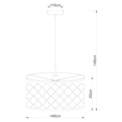 Globo - Kattokruunu narulla 1xE27/60W/230V