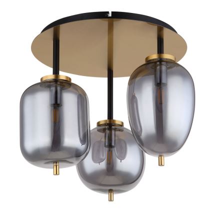 Globo - Pinta-asennettava kattokruunu 3xE14/40W/230V messinki