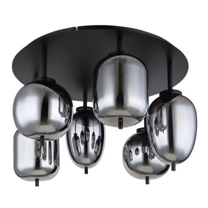 Globo - Pinta-asennettava kattokruunu 6xE14/40W/230V musta