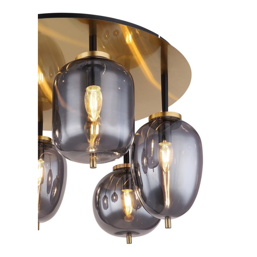 Globo - Pinta-asennettava kattokruunu 6xE14/40W/230V messinki
