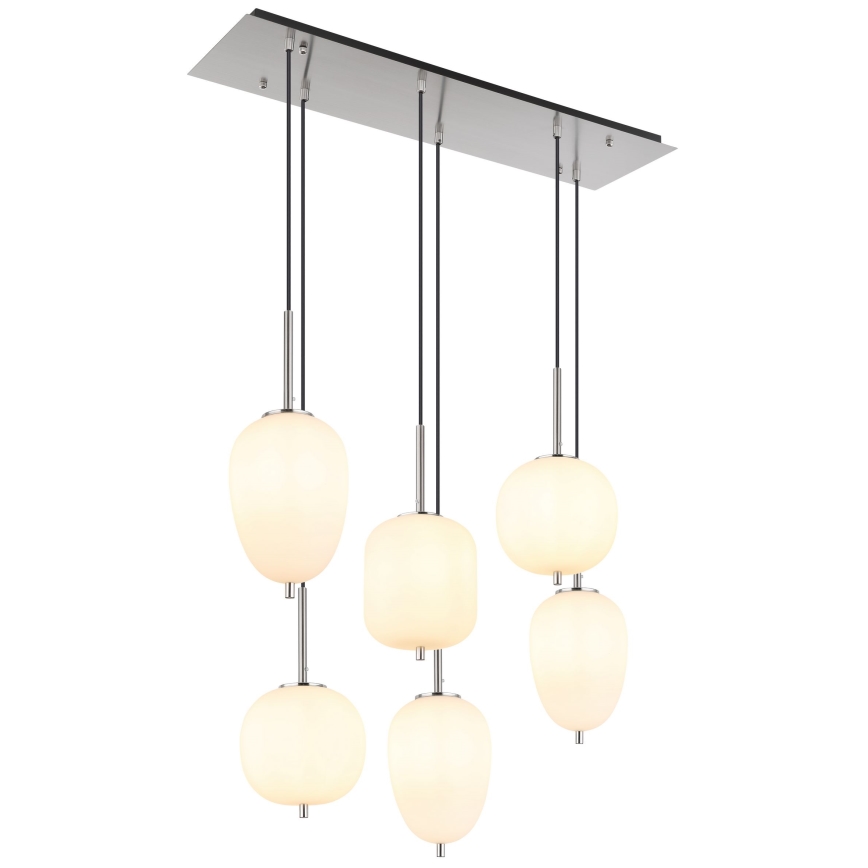Globo - Kattokruunu johdossa 6xE14/40W/230V kiiltävä kromi