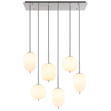 Globo - Kattokruunu johdossa 6xE14/40W/230V kiiltävä kromi