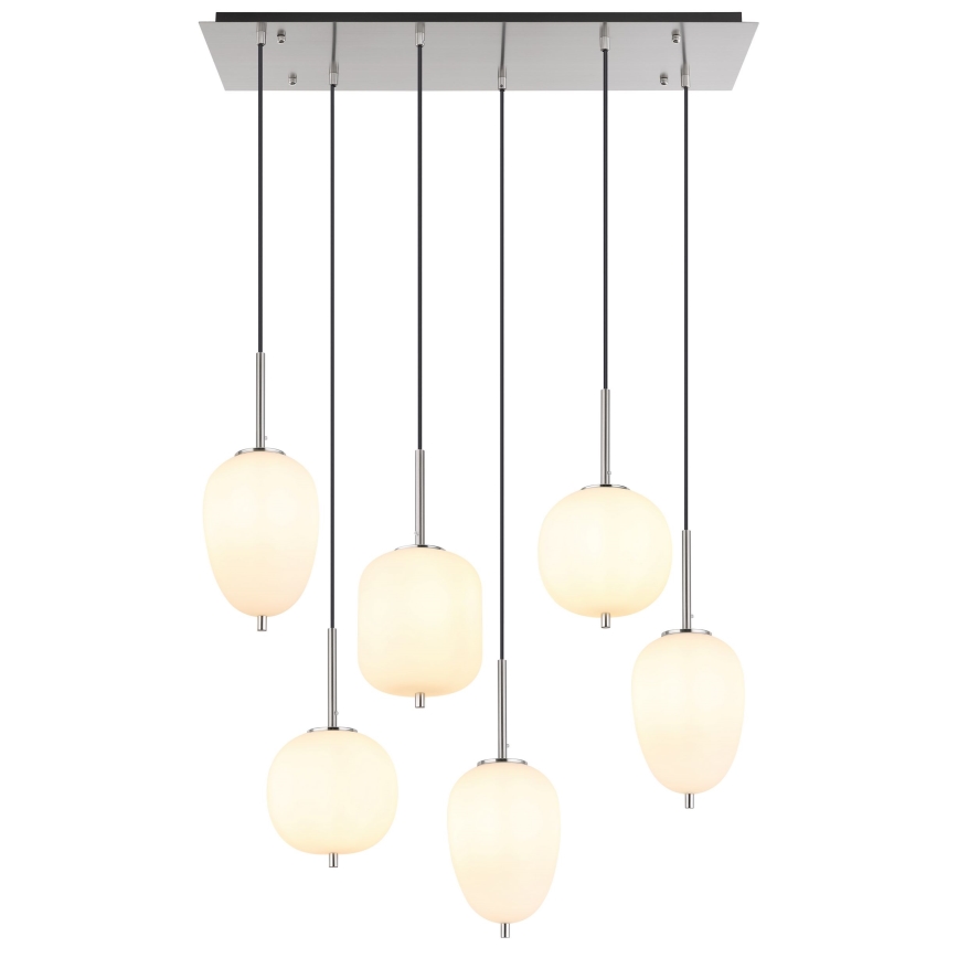 Globo - Kattokruunu johdossa 6xE14/40W/230V kiiltävä kromi