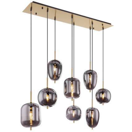Globo - Kattokruunu johdossa 8xE14/40W/230V savuinen