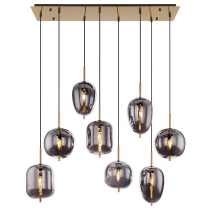 Globo - Kattokruunu johdossa 8xE14/40W/230V savuinen